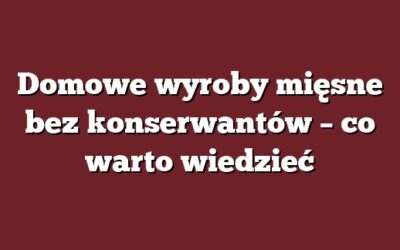 Domowe wyroby mięsne bez konserwantów – co warto wiedzieć