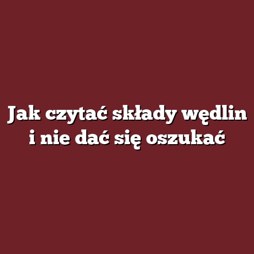 Jak czytać składy wędlin i nie dać się oszukać